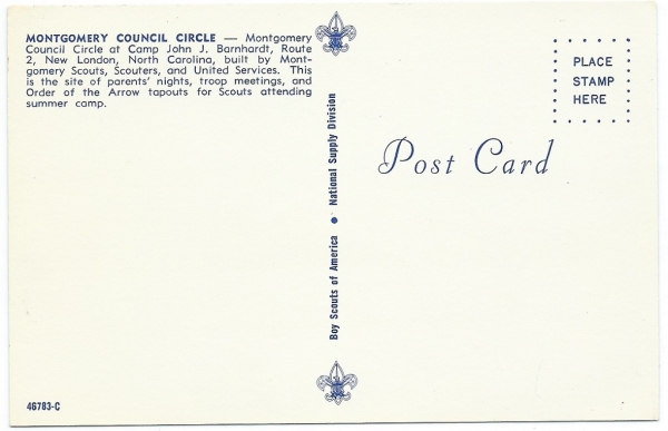 1970s Camp John J. Barnhardt - Postcard  (back)