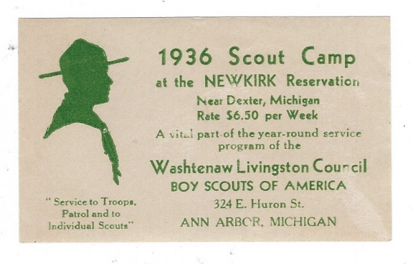 1936 Camp Newkirk - Ad