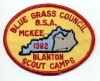 1982 Blue Grass Council Camps