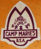 undated, maroon letters and design on white felt