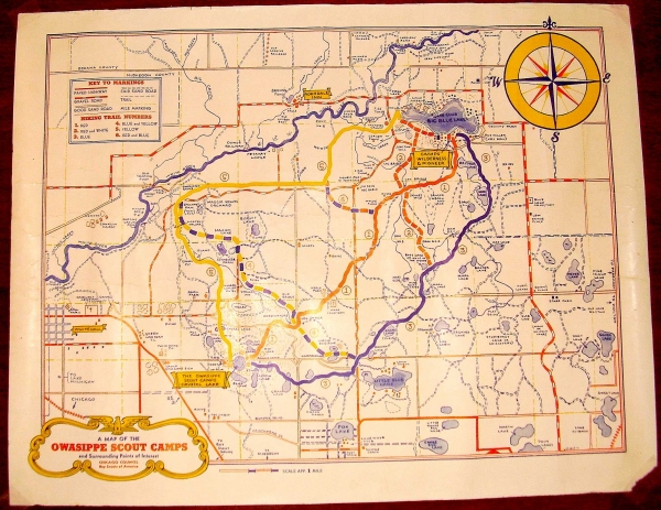 Owasippe Color Map 1950s